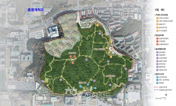 대전시 유성구 가정동 일대 매봉공원 조성사업이 탄력을 받을 전망이다.사진은 매봉공원 조성계획도.