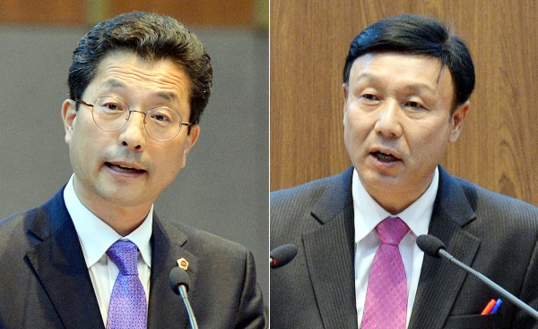충남도의회 김종필 의원(왼쪽)과 장기승 의원. [자료사진]