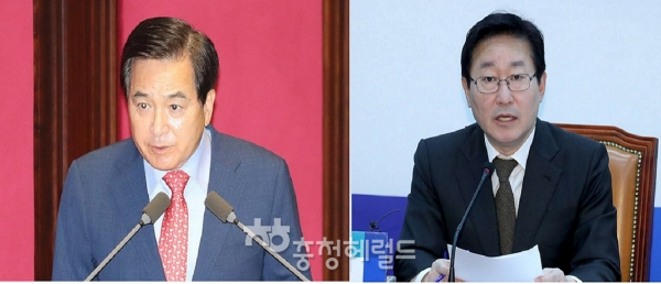 자유한국당 심재철 의원(왼쪽)과 더불어민주당 박범계의원[사진=연합뉴스.충펑헤럴드DB]