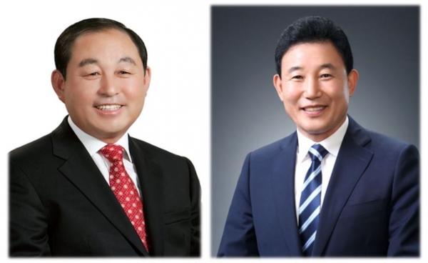 황선봉 충남 예산군수(좌측)와 박용갑 대전 중구청장.