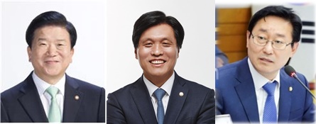 단수 후보로 선정된 박병석·조승래·박범계 의원(왼쪽부터)