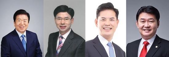대전지역 7개 선거구의 여야 후보가 마무리된 가운데 서구갑과 대덕구에서는 5번째 맞대결이 펼쳐진다. 박병석·이영규·박영순·정용기(왼쪽부터)