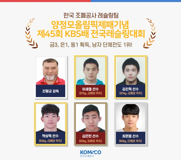 제45회 KBS배 전국레슬링대회 출전 한국조폐공사 선수단.