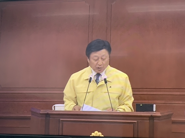 윤용대 대전시의원이 지난 6월 4일 시정 질의를 하고 있다.